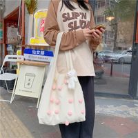 Fashion Plush Balls Solid Color Large-capacity One-shoulder Handbag Wholesale Nihaojewelry sku image 1