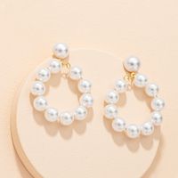 Fashion Circle Pearl Earrings sku image 1