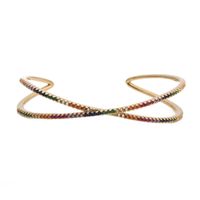 New Multi-layer Color Zirconium Copper Opening Adjustable Bracelet sku image 1