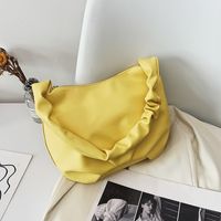 Fashion Solid Color Shoulder Folds Bag Wholesale Nihaojewelry sku image 2