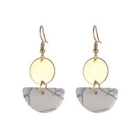 Jewelry Trend Semicircle Tricolor Turquoise Disc Geometric Earrings sku image 1