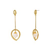 Simple Drop Pendant Pearl Long Tassel Earrings Wholesale Nihaojewelry sku image 1