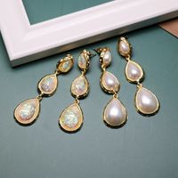 White Colored Water Drop Earrings Earrings Korean Resin Pearl Earrings Wild Jewelry sku image 1