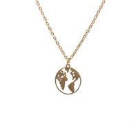 Collier Pendentif Coeur Pêche Carte Du Monde En Acier Titane sku image 3