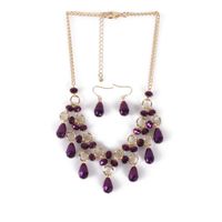 Occident And The United States Glass  Necklace (purple)  Nhct0103-purple sku image 3