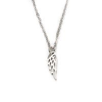 Hot Sale Titanium Steel Full Polished Laser Cutting Dream Wings Necklace sku image 1