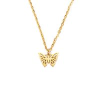 Titanium Steel Full Polished Laser Cut Butterfly Necklace sku image 2