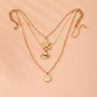 Geometric Sea Star Shell Pendant Multi-layer Design Sense Clavicle Chain Necklace Wholesale Nihaojewelry sku image 1