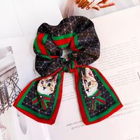 Korean Kitty Big Bow Hair Band Retro Silk Hairpin Stripe Printing Headband Wholesale Nihaojewelry sku image 6