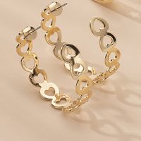 Korea C-shaped Chain Hollow Hip Hop Exaggerated Fashion Circle Earrings Wholesale Nihaojewelry sku image 2
