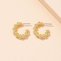 Korea's New Simple Fashion Geometric Twisted Twist Circle Earrings sku image 1