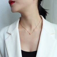 Titanium&stainless Steel Korea Sweetheart Necklace  (mini Heart Rose Alloy) Nhok0224-mini-heart-rose-alloy sku image 2