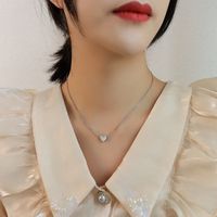 Titanium&stainless Steel Korea Sweetheart Necklace  (mini Heart Rose Alloy) Nhok0224-mini-heart-rose-alloy sku image 3