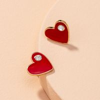 Cute Heart-shaped Earrings sku image 2