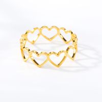Metal Hollow Heart Link Rose Gold Ring sku image 1