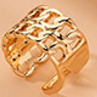 Metal Thick Chain Retro Golden Ring sku image 1