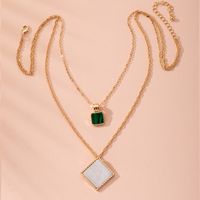 Geometric Pearl Pendant Multi-layer Design Sense Clavicle Chain Necklace Wholesale Nihaojewelry sku image 1