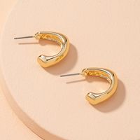 Fashion C-shaped Golden Earrings sku image 1