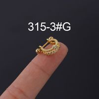 Ear Cartilage Rings & Studs Geometric Copper Plating Artificial Gemstones sku image 10