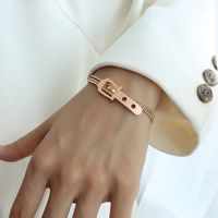 Titanium Steel Watch Style Chain Bracelet With Three Layers Of Real Gold Plating Braclets Wholesale Nihaojewelry sku image 11