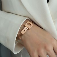 Europäische Und Amerikanische Mode Uhr Gürtels Chnalle Drei Schicht Ige Reis Perlen Box Kette Armband Weibliche Titan Stahl 18k Gold Hand Verzierungen E095 sku image 19