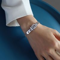 التيتانيوم الصلب ووتش نمط سلسلة سوار مع ثلاث طبقات من الذهب الحقيقي تصفيح Braclets بالجملة Nihaojewelry sku image 4