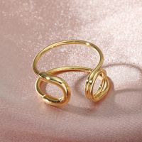 Simple Geometric Lines Copper Ring Wholesale Nihaojewelry sku image 1