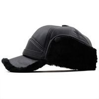Simple Fashion Solid Color Warm Cotton Leather Hats Wholesale Nihaojewelry main image 4