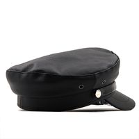 Retro Fashion Solid Color Pu Leather Octagonal Hat Wholesale Nihaojewelry main image 3