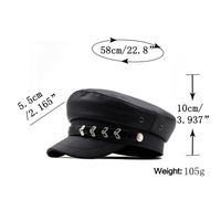 Retro Fashion Solid Color Pu Leather Octagonal Hat Wholesale Nihaojewelry main image 6