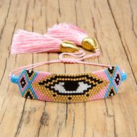 Fashion Tassel Miuiki Rice Beads Woven Demon Eye Bracelet Wholesale Nihaojewelry main image 2