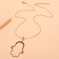 Simple Color Diamond Geometric Hollow Necklace Wholesale Jewelry Nihaojewelry main image 5