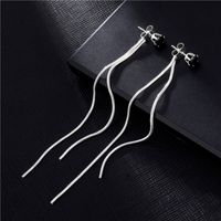 Simple Fashion Inlaid Zircon Ear Wire Tassel Earrings Wholesale Nihaojewelry main image 3