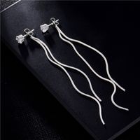 Simple Fashion Inlaid Zircon Ear Wire Tassel Earrings Wholesale Nihaojewelry main image 5