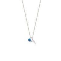 Simple Korean Inlaid Blue Stone Fishtail Necklace Wholesale Nihaojewelry main image 6