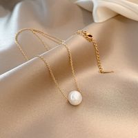 Simple Fashion Titanium Steel Pearl Necklace Wholesale Nihaojewelry main image 2