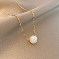 Simple Fashion Titanium Steel Pearl Necklace Wholesale Nihaojewelry main image 4