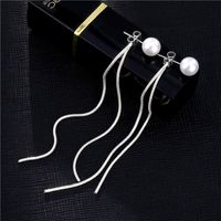 Simple Fashion Inlaid Zircon Ear Wire Tassel Earrings Wholesale Nihaojewelry sku image 4