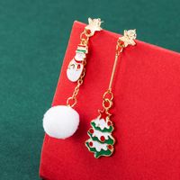 Père Noël Arbre De Noël Boîte-cadeau Pendentif Boucles D&#39;oreilles Asymétriques Gros Nihaojewelry sku image 2