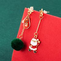 Père Noël Arbre De Noël Boîte-cadeau Pendentif Boucles D&#39;oreilles Asymétriques Gros Nihaojewelry sku image 4