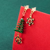 Christmas Ornament Snowflake Snowman Spiral Tree Earrings Wholesale Nihaojewelry sku image 1