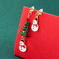 Christmas Ornament Snowflake Snowman Spiral Tree Earrings Wholesale Nihaojewelry sku image 2