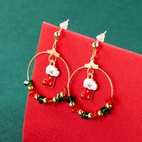 Christmas Tree Bell Socks Pendant Earrings Wholesale Nihaojewelry sku image 2