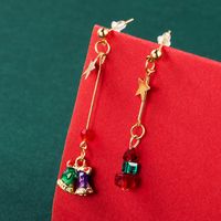 Christmas Snowflake Socks Tassel Asymmetric Earrings Wholesale Nihaojewelry sku image 1