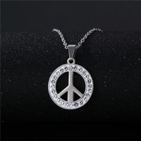 Simple Stainless Steel Anti-war Peace Sign Necklace Wholesale Nihaojewelry sku image 1