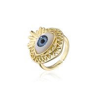 Aogu Cross-border Supply Copper Plating 18k Gold Fashion Personalized Fruit Shape Ring Devil's Eye Open Ring sku image 2