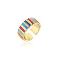 Fashion Candy Color Oil Dripping Geometric Opening Copper Ring Wholesale Nihaojewelry sku image 1