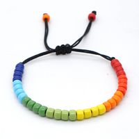 Creative Bohemian Ethnic Rainbow Enamel Beads Glass Handmade Couple Bracelet sku image 2