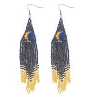 Bohemian Ethnic Hand-woven Tassel Long Earrings sku image 1