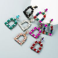 Multi-layer Colored Glass Diamond Pendant Earrings Wholesale Nihaojewelry main image 2